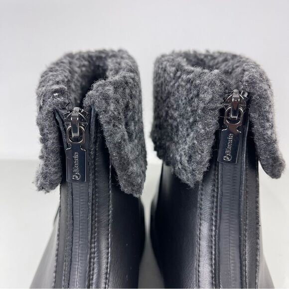 NEW Blondo Plaka Black Leather Winter Boots Lug Sole Waterproof Women's Size 8.5 - Picture 7 of 13